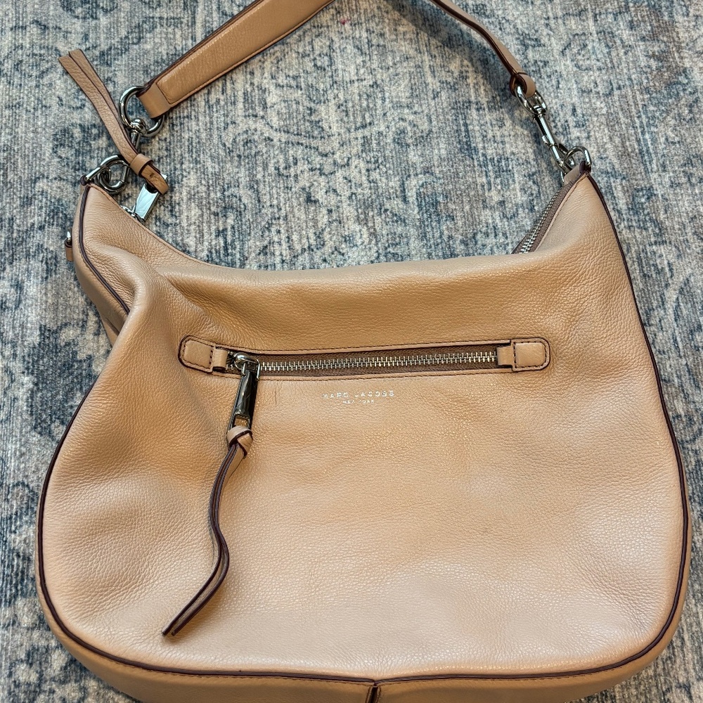 Marc Jacobs fawn Recruit Leather Shoulder Bag